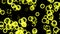 Glowing Yellow Circles with Neon Effect Abstract Background