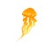 Glowing yellow jellyfish drawing - colorful hand drawn sea animal