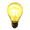 Glowing yellow light bulb idea concept