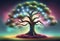 Glowing yggdrasil tree generative ai