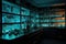 glowingly bright laboratory with incredibly intricate glassware and scientific equipment