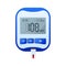 Glucometer. Medical Equipment for diabetes diagnosis. Blood glucose meter level test. Diabetes testing. Checking blood