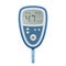 Glucometer realistic icon. Medical device for measuring concentration of glucose in blood.