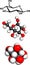 Glucose (beta-D-glucose, grape sugar, dextrose) molecule, chemical structure