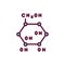 Glucose formula line icon. Isolated vector element.