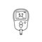 Glucose meter vector illustration. Diabetes blood glucose test. Electronic device glucometer