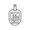 Glucose meter vector illustration. Diabetes blood glucose test. Electronic device glucometer