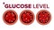 Glucose Sugar Level In Blood And Red Cells Vector