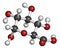 Glucuronic acid molecule. Glucuronidation of xenobiotics plays role in drug metabolism, giving glucuronides.