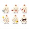 Glue cartoon character with various types of business emoticons