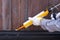 Glue gun or manual caulking gun with polyurethane