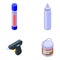 Glue icons set, isometric style