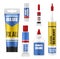 Glue packages with stick, tube and bottle mockups