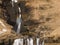 The Gluggafoss waterfall with small rainbow