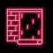 gluing wallpapper on brick wall neon glow icon illustration