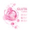 Gluta Collagen Solution Skin Care Cosmetic vector illustration