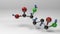 Glutamine molecule 3D illustration.