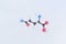 Glutamine molecule made with balls, scientific molecular model. 3D rendering