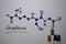 Glutathione. Important in plants and animals molecule write on the white board. Structural chemical formula. Education concept