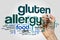 Gluten allergy word cloud