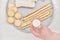 Gluten and cereals in food: wheat crackers, bread and breadsticks