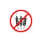 Gluten forbidden, Forbidden sign with wheat ears glyph icon