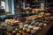A gluten-free bakery, with displays of fresh-baked vegan cakes, cupcakes, cookies and breads, enjoyed through alternative, natural