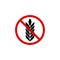 Gluten free grain vector icon symbol. Wheat healthy food label. Gluten bread diet sign