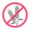 The gluten free icon. The value of two spikelets of grain in a crossed-out circle.