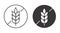 Gluten free icons. Editable stroke. Food allergy diet. Wheat grain symbol. Vector line silhouette graphic elements. Stock