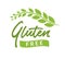 Gluten free isolated drawn sign icon. Healthy lettering symbol of gluten free phrase