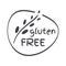 Gluten free label. Food icon. Vector grey sign isolated. Illustration symbol for product, logo, package, healthy eating, menu