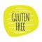 Gluten Free label. Green grey vector sign isolated on white. Illustration symbol for food, product sticker, healthy eating,