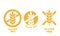 Gluten free label vector wheat cereal icons