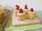 Gluten free raspberry cupcakes, corncop and rice panicle