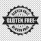 Gluten free scratch grunge rubber stamp. Vector illustration on