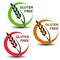 Gluten free symbols on white background. Silhouettes spikelet in a circle with shadow.