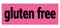 Gluten free text written on pink-black stamp sign