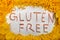 Gluten free word made with pasta