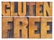 Gluten free words in wood type