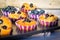 Glutenfree almond flour blueberry muffins on white plate and wooden background