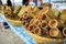 Glutinous rice baked in a bamboo cylinder