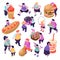 Gluttony Isometric Icons Set