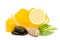 Glycerin soap, lemon and massage stones