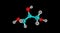 Glycerol molecular structure isolated on black