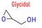Glycidol molecule. Skeletal chemical formula. Flat design