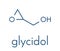 Glycidol molecule. Skeletal formula