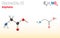 Glycine (Gly, G) amino acid molecule. (Chemical formula C2H5NO2)