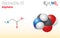 Glycine (Gly, G) amino acid molecule. (Chemical formula C2H5NO2)