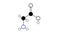 glycine molecule, structural chemical formula, ball-and-stick model, isolated image proteinogenic amino acid